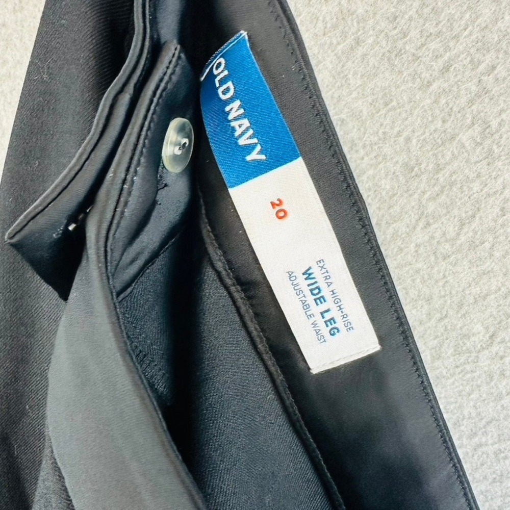 Old Navy Womans 20 Trouser Pants Wide Leg Extra High Adjustable Waist Tuxedo - Picture 11 of 11